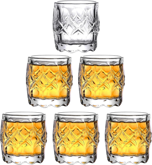 Shot Glasses, 2.4 Oz Mini Shot Glass Set of 6/Cordial Glasses/Glasses Snifters/Cute Shot Glasses/Clear Shot Glasses/Sherry Glasses/Tasting Glasses/Heavy Base Shot Glasses