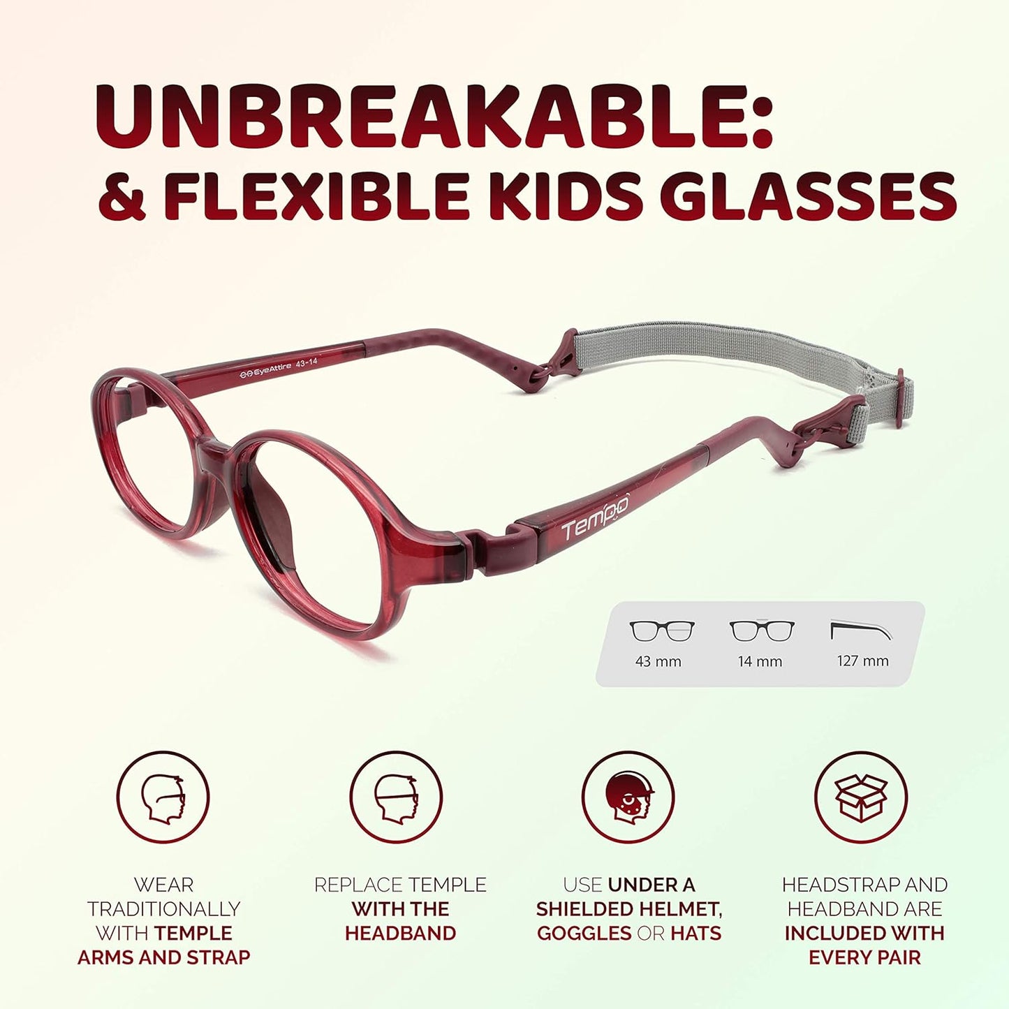 : Unbreakable Kids Glasses - Flexible Fashion Glasses for Kids - 3005