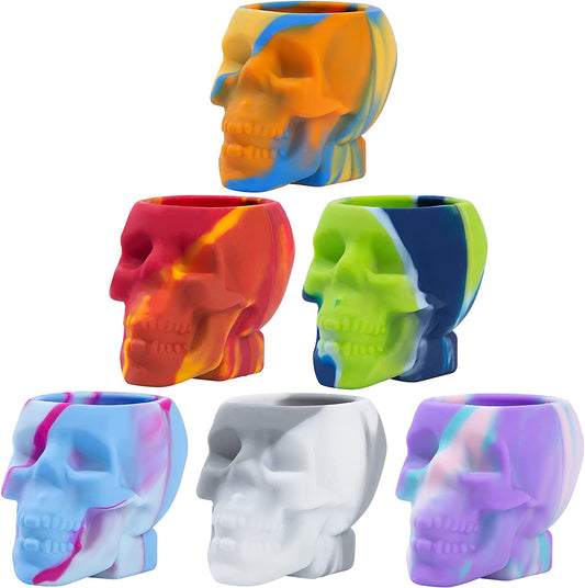 Shot Glasses Bulk Cool Shot Glasses Funny Tequila Cute Shot Glasses Skull Silicone Shot Glasses Unique Fun Shots for Party Shot Glasses Set of 6 Drinking Set for Men Women 1.69Oz/50Ml Tie-Dye Variety